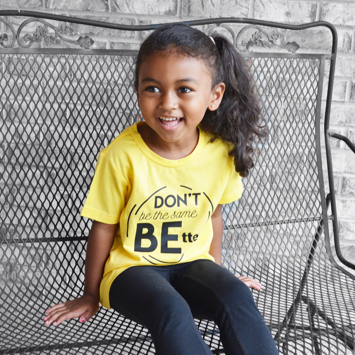 DON'T BE THE SAME BE BETTER Yellow Short Sleeve Kids T-shirt