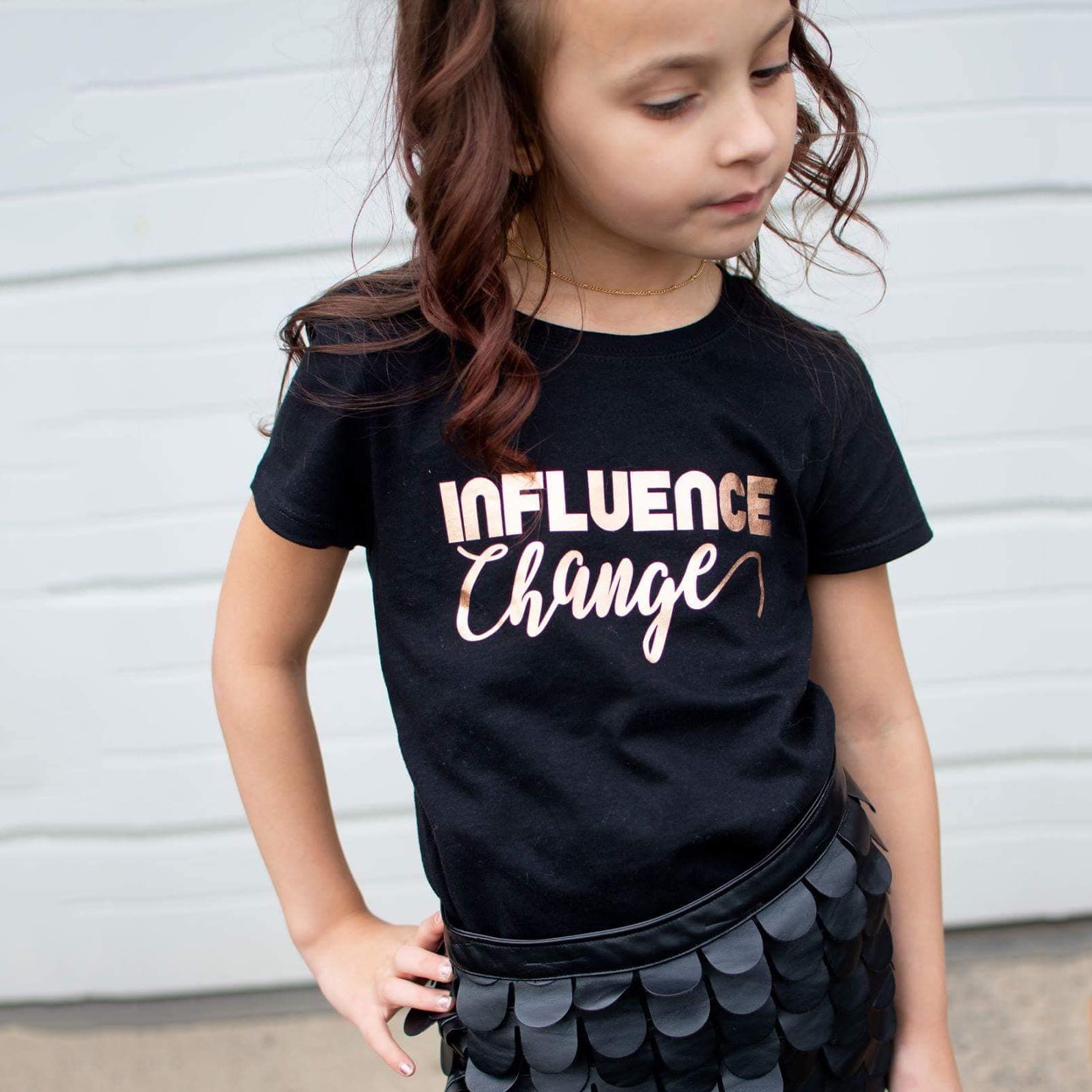 INFLUENCE CHANGE in Copper Foil Short Sleeve T-shirt