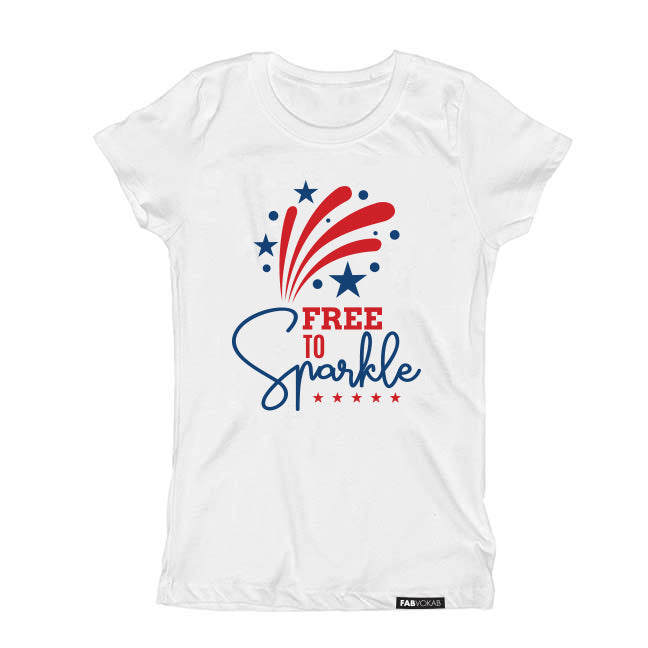 FREE TO SPARKLE Short Sleeve Kids Teen T-shirt