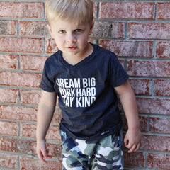 Dream Big Work Hard Stay Kind Kids Blue Short Sleeve T-shirt