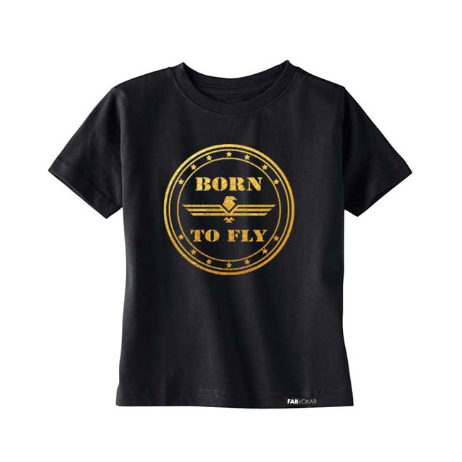 BORN TO FLY IN DISTRESSED FOIL Short Sleeve T-shirt