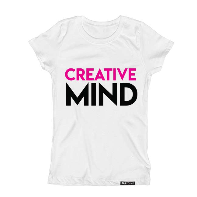 CREATIVE MIND Black and Neon Pink Short Sleeve T-shirt