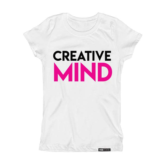 CREATIVE MIND Black and Neon Pink Short Sleeve T-shirt