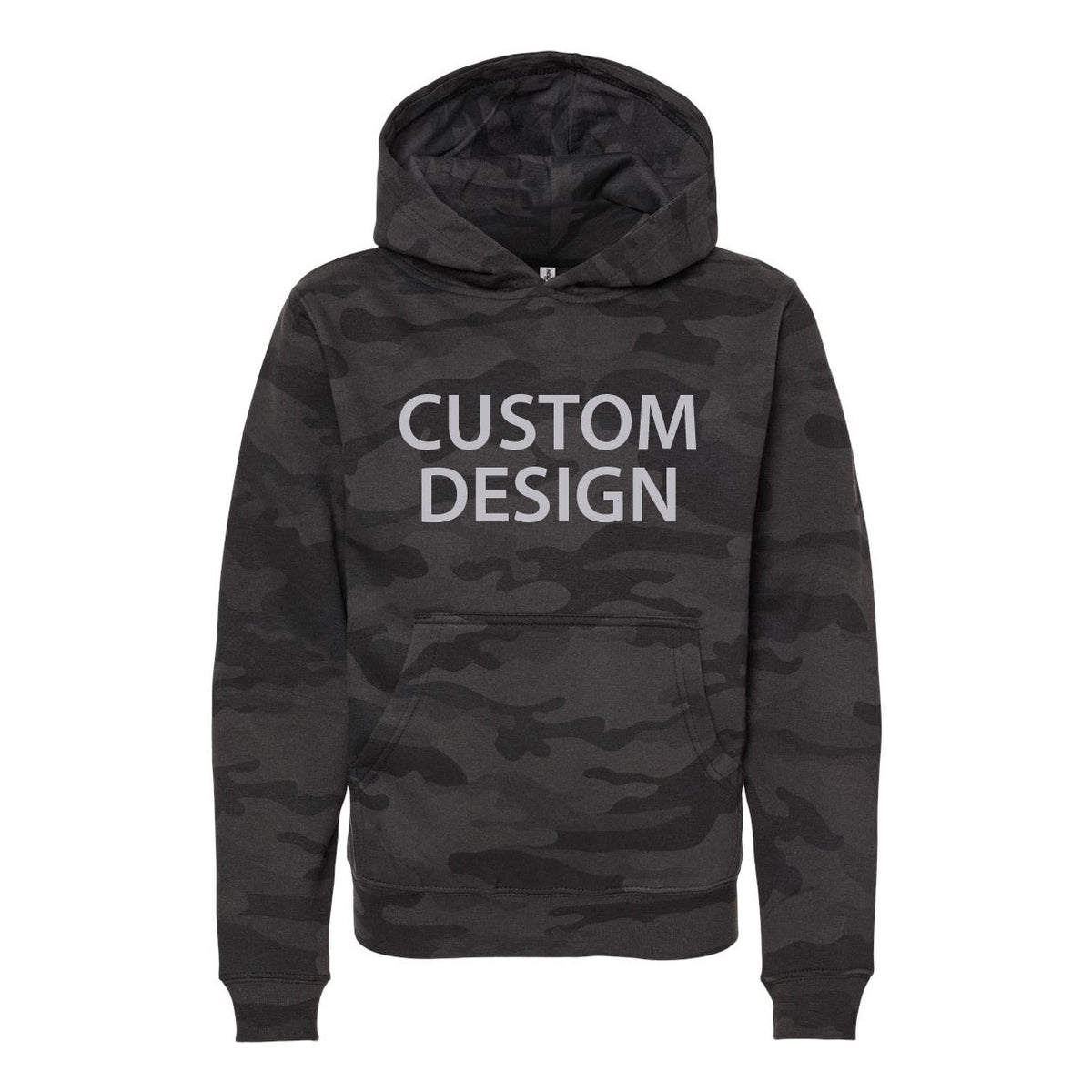 CUSTOM DESIGN KIDS, TEEN UNISEX BLACK CAMO HOODIE (NEW)