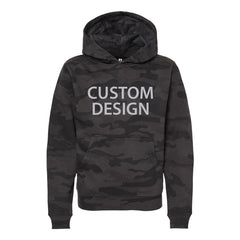 CUSTOM DESIGN KIDS, TEEN UNISEX BLACK CAMO HOODIE (NEW)