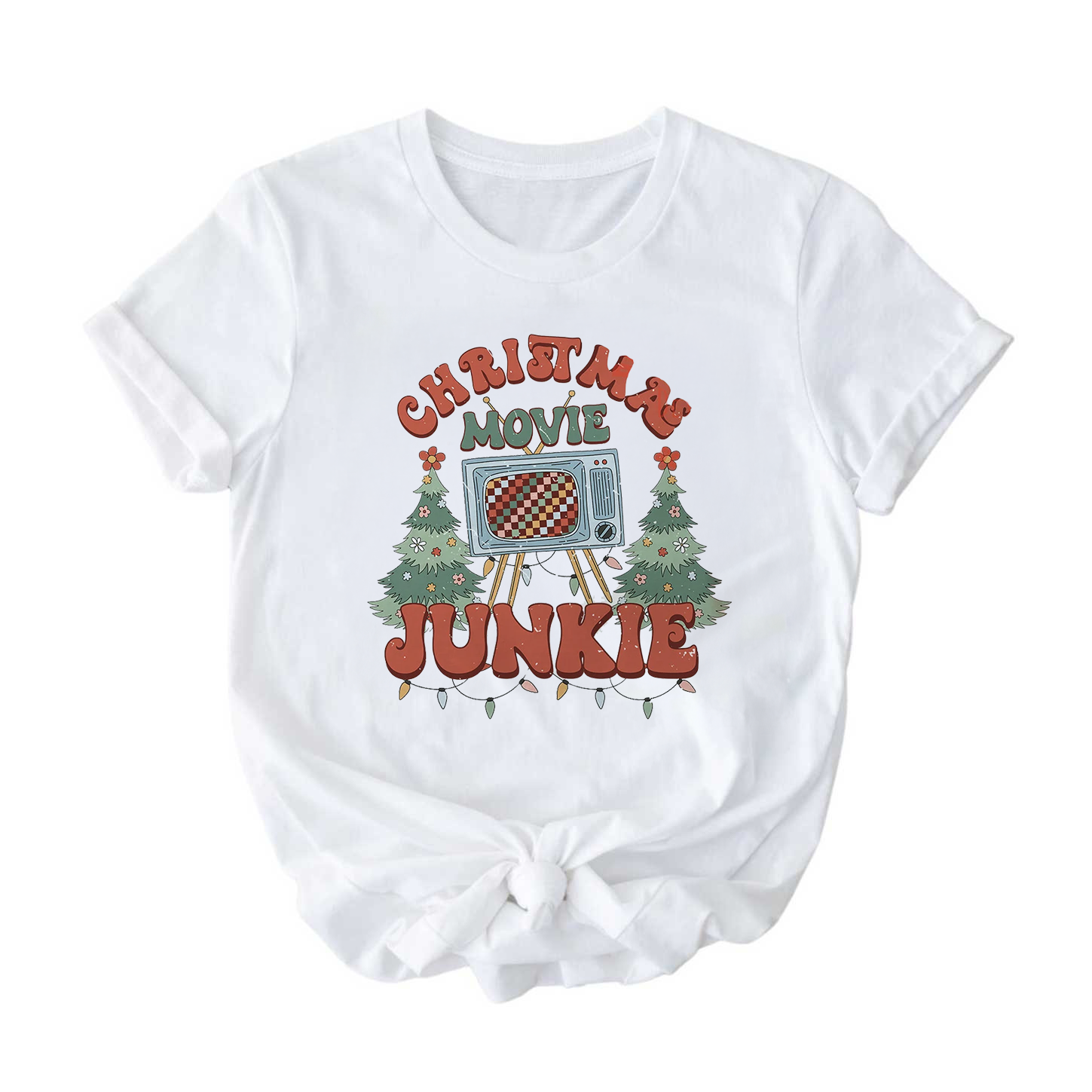 Christmas Movie Junkie T-Shirt - For Kids, Teens & Adults