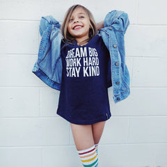 Dream Big Work Hard Stay Kind Kids Blue Short Sleeve T-shirt