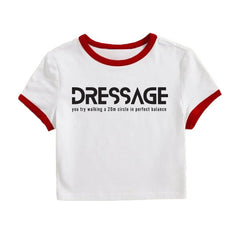 DRESSAGE Girls, Teens Short Sleeve Cropped Tee