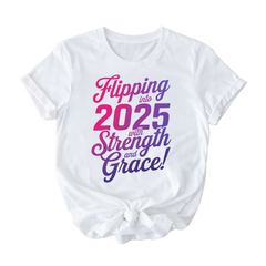 Flipping Into 2025 with Strength and Grace! Kids, Girls, Boys, Unisex Short Sleeve T-shirt