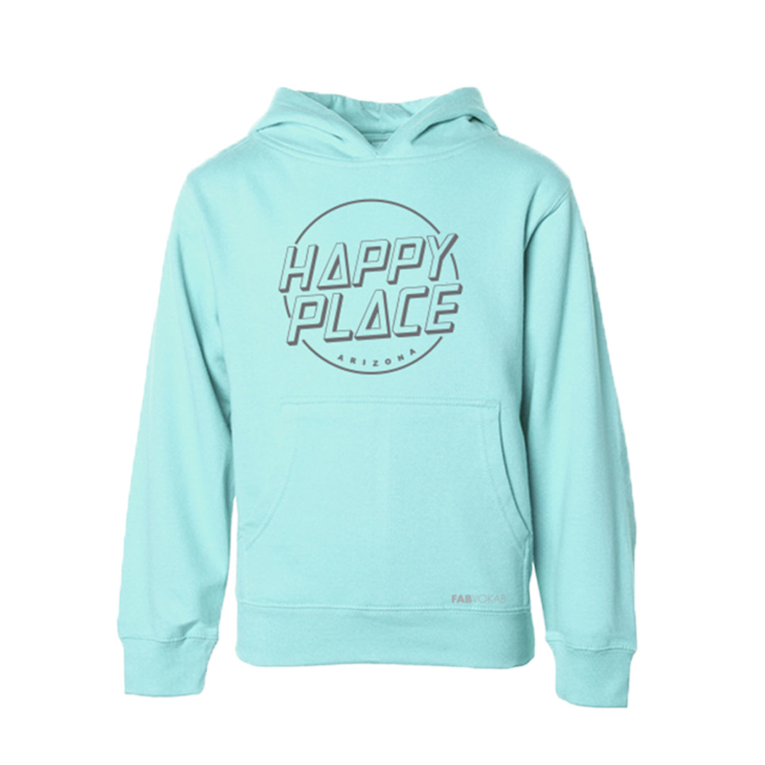 HAPPY PLACE Kids, Girls, Boys, Unisex, Teens Mint Hoodie (Customizable) | FABVOKAB