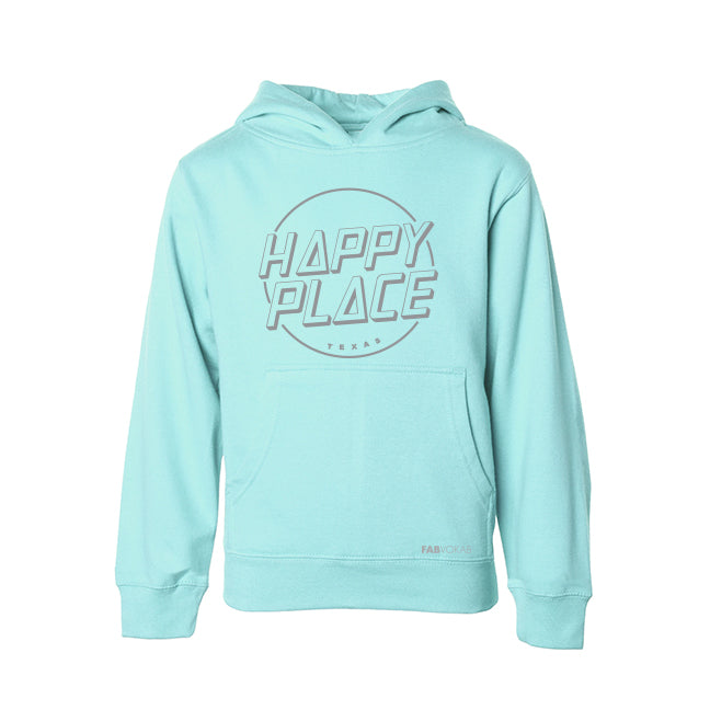 HAPPY PLACE Kids, Girls, Boys, Unisex, Teens Mint Hoodie (Customizable) | FABVOKAB