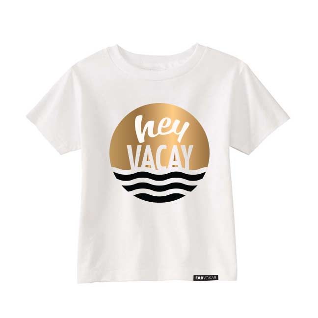 HEY VACAY Copper Foil Short Sleeve T-shirt