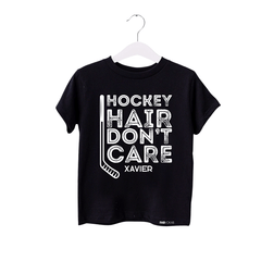 Hockey Hair, I Don't Care Kids Short Sleeve T-Shirt