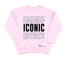 ICONIC. Girls, Boys, Unisex Toddler, Kids Sweatshirt (Grey or Pink) FABVOKAB