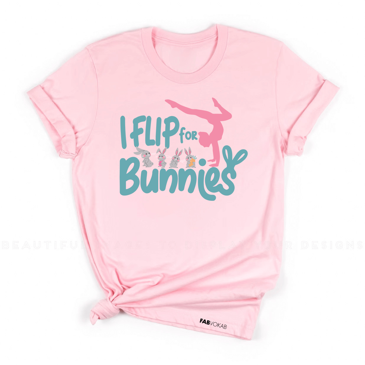 I Flip for Bunnies Girls Gymnast Short Sleeve T-Shirt