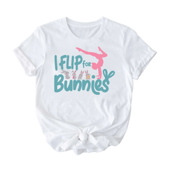 I Flip for Bunnies Girls Gymnast Short Sleeve T-Shirt