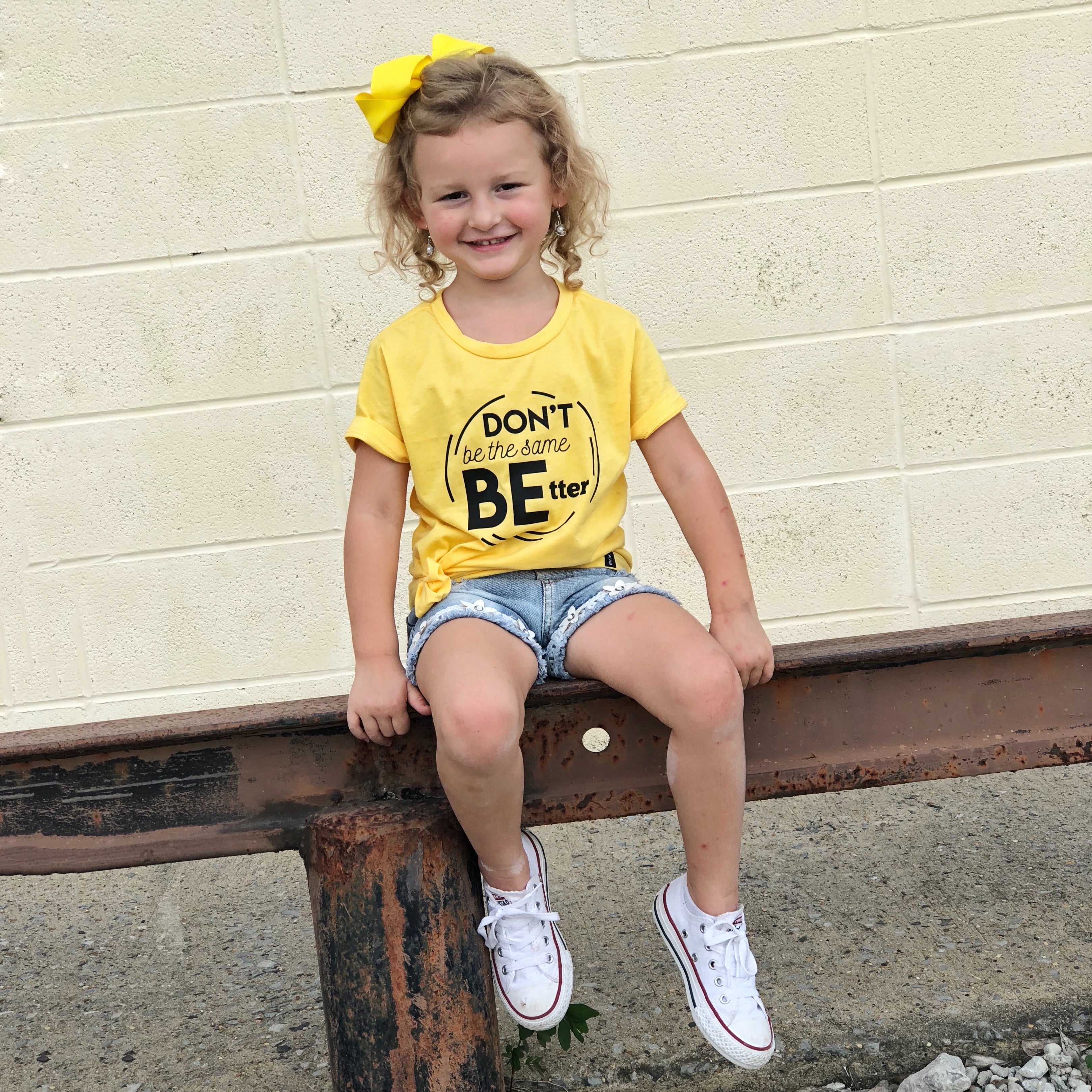 DON'T BE THE SAME BE BETTER Yellow Short Sleeve Kids T-shirt