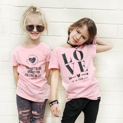 GIRLS LOVE IS IN THE AIR Pink Short Sleve T-shirt