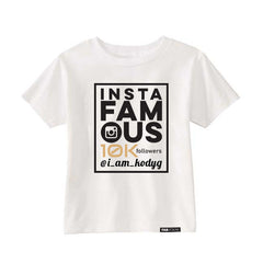 INSTA FAMOUS Custom Kids, Unisex, Boys, Girls Short Sleeve T-shirt (3K, 5K, 10K, 15K, 20K...or any custom number)