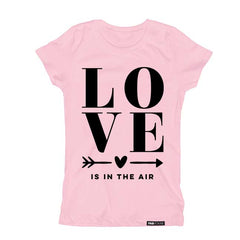 GIRLS LOVE IS IN THE AIR Pink Short Sleve T-shirt