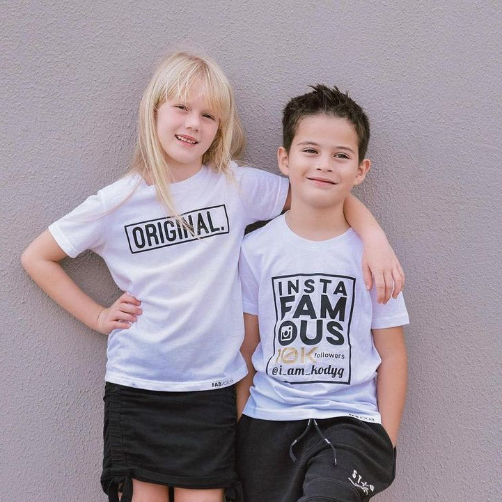 INSTA FAMOUS Custom Kids, Unisex, Boys, Girls Short Sleeve T-shirt (3K, 5K, 10K, 15K, 20K...or any custom number)