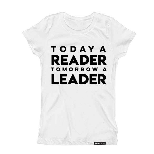 TODAY A READER TOMORROW A LEADER Short Sleeve T-shirt FABVOKAB