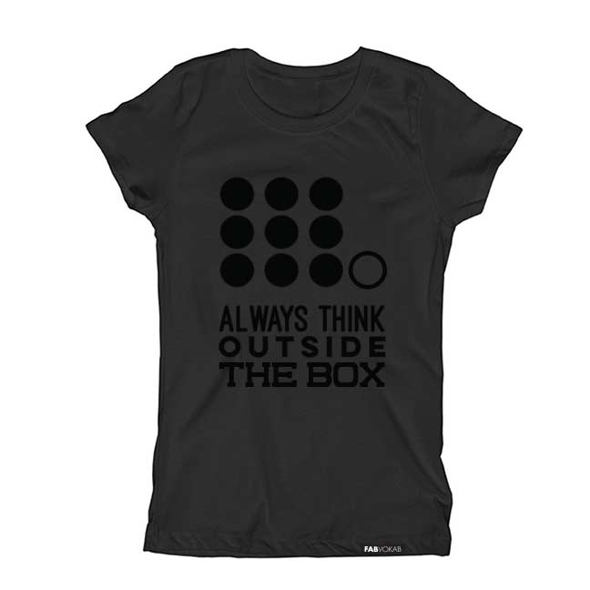 ALWAYS THINK OUTSIDE THE BOX BLACK ON BLACK Short Sleeve T-shirt