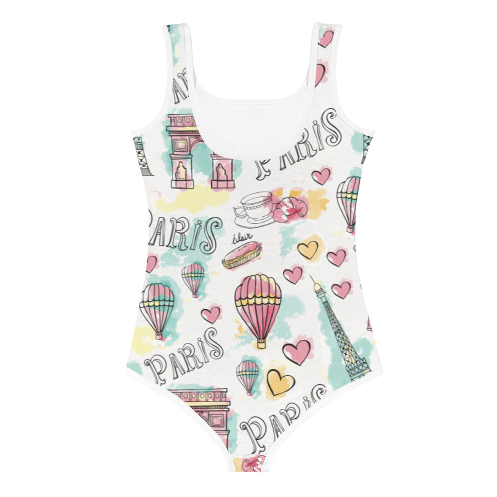 I love Paris Kids Little Girls Swimsuit