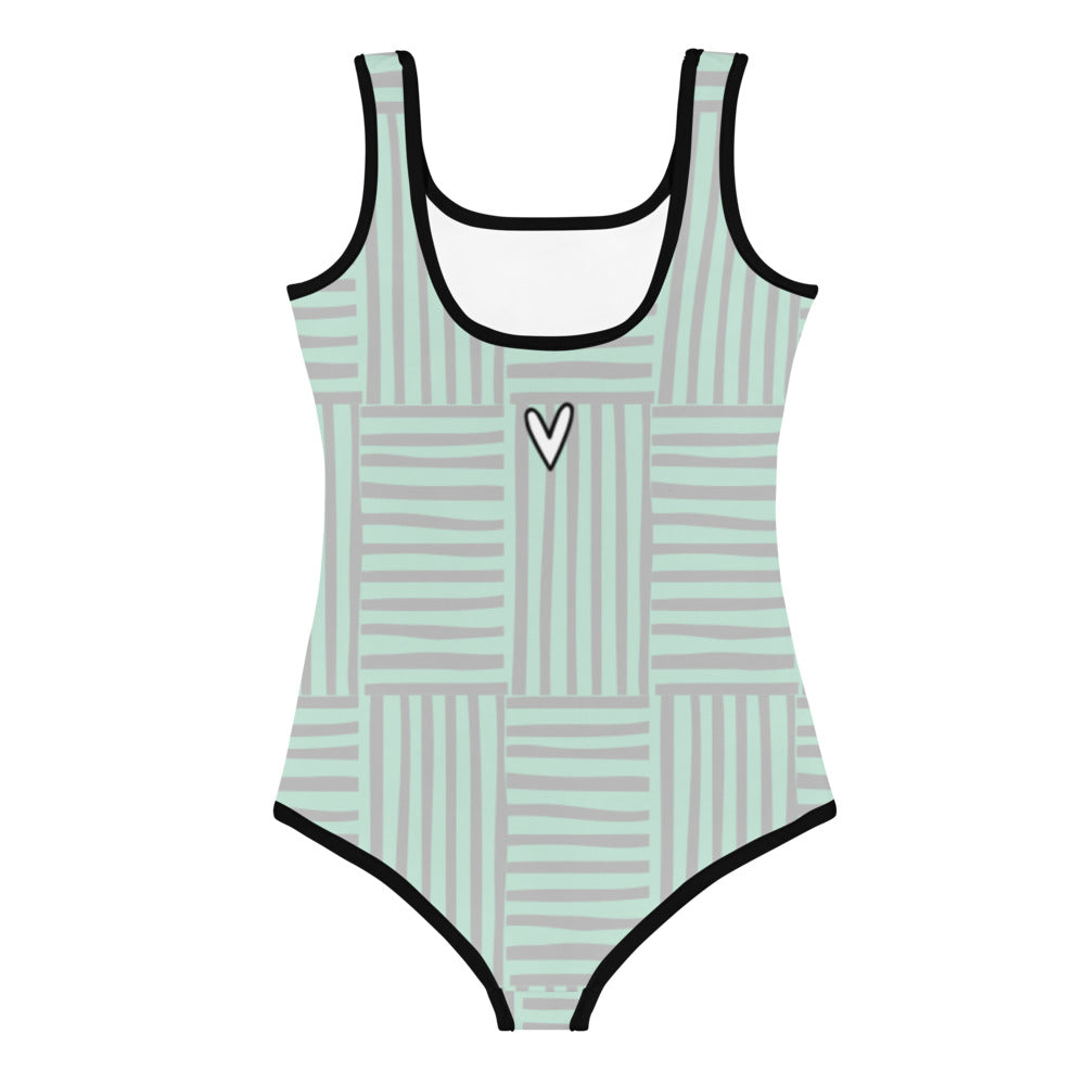 Hello Summer Kids Little Girls Swimsuit (green)