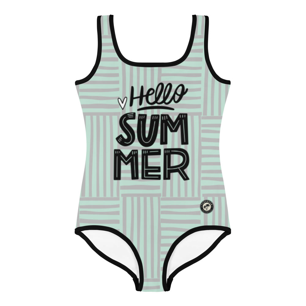 Hello Summer Kids Little Girls Swimsuit (green) FABVOKAB