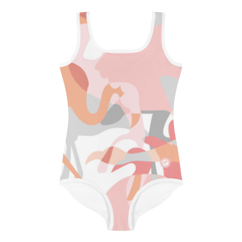 Flamingo Love Kids, Little Girls Swimsuit FABVOKAB