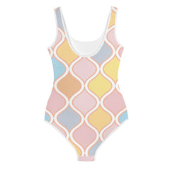 Geometric Pastels Kids Big Girls Swimsuit