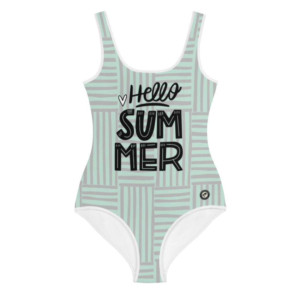 Hello Summer Kids Big Girls Swimsuit (green) FABVOKAB