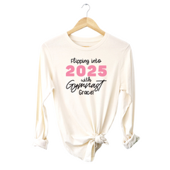 Flipping into 2025 with Gymnast Grace Kids, Girls Jersey Long Sleeve Tee