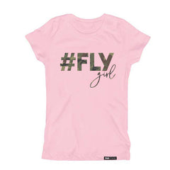 FLY GIRL Camo design Pink Short Sleeve Kids, Girls, Teen T-shirt