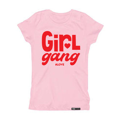 GIRL GANG #LOVE Pink Kids, Girls, Teen Short Sleeve T-shirt | FABVOKAB