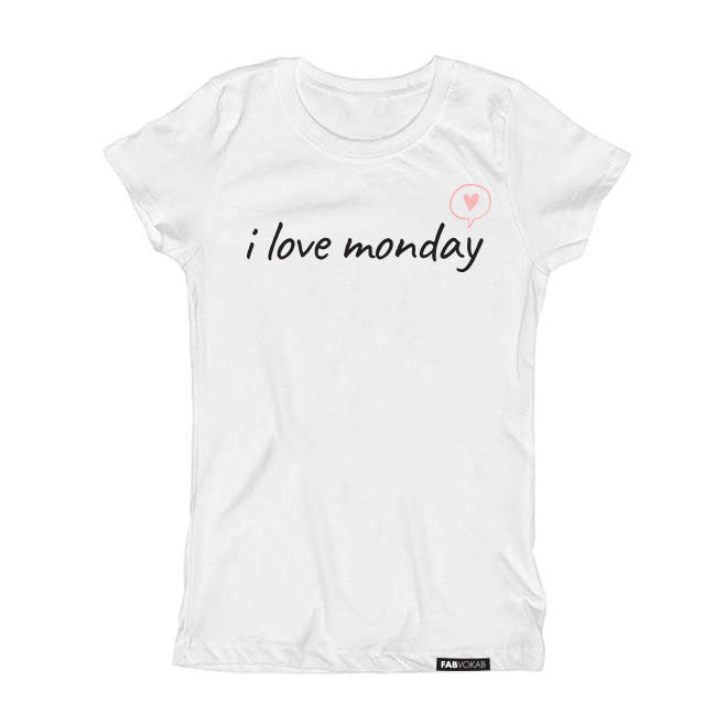 I love Monday Kids, Girls Short Sleeve T-shirt