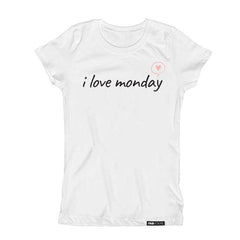 I love Monday Kids, Girls Short Sleeve T-shirt